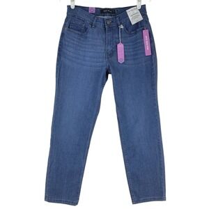 NWT True Indigo Denim Women's Trendy Blue Jeans 4/27 High Rise Slim Leg Stretch